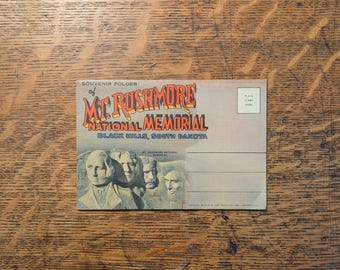 Mount Rushmore South Dakota Black Hills Souvenir Postcard Folder: Vintage 1930s National Park