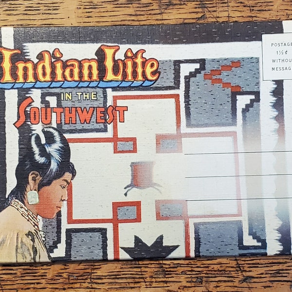 Indian Life in Arizona Southwest Souvenir Postcard Folder, 1940's Vintage Photos