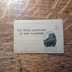 White Mountains New Hampshire Souvenir Postcard Folder, 1910&#39;s New England, Vintage Crawford Notch & Mt. Washington