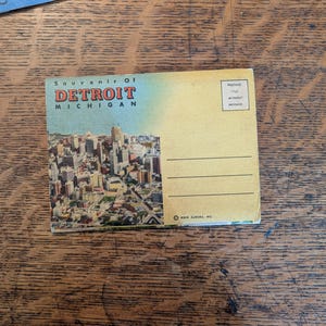 Detroit Souvenir Postcard Folder: Vintage 1940's Briggs Stadium