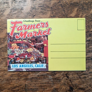 Los Angeles Farmers Market Souvenir Postcard Folder, 1960&#39;s Vintage California Greetings