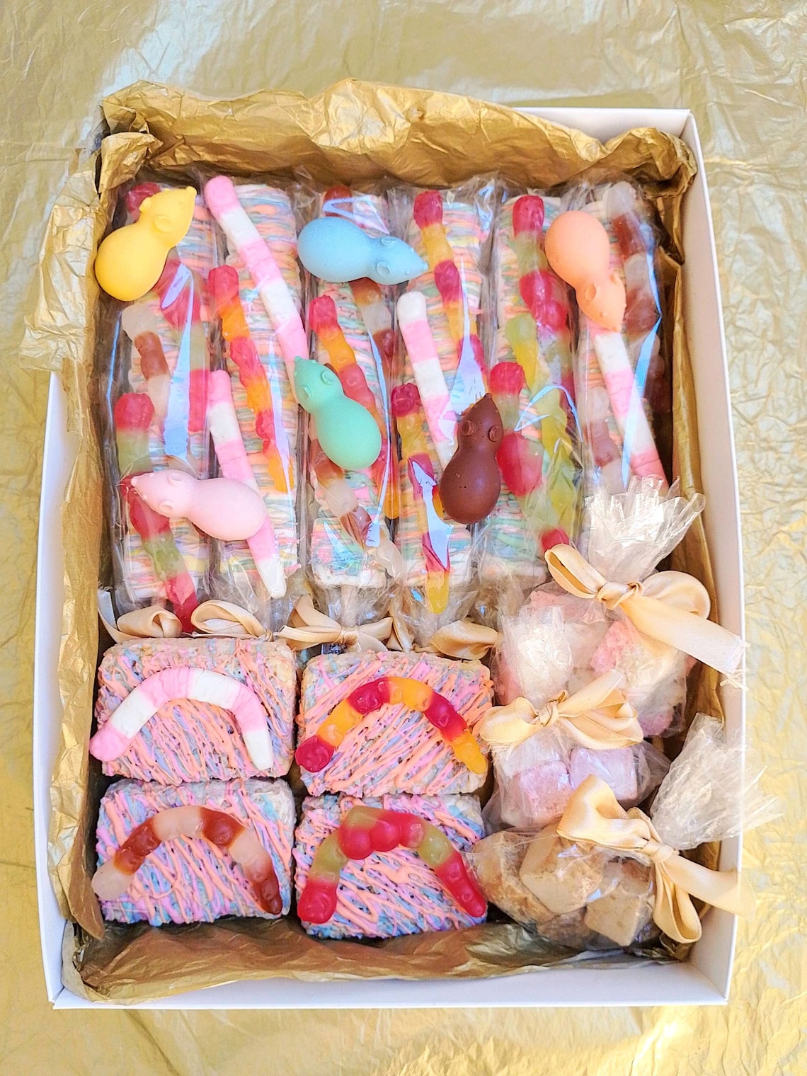 Marshmallow Pops With Gummy Worms Gelatine Free Sweets Vegan Etsy