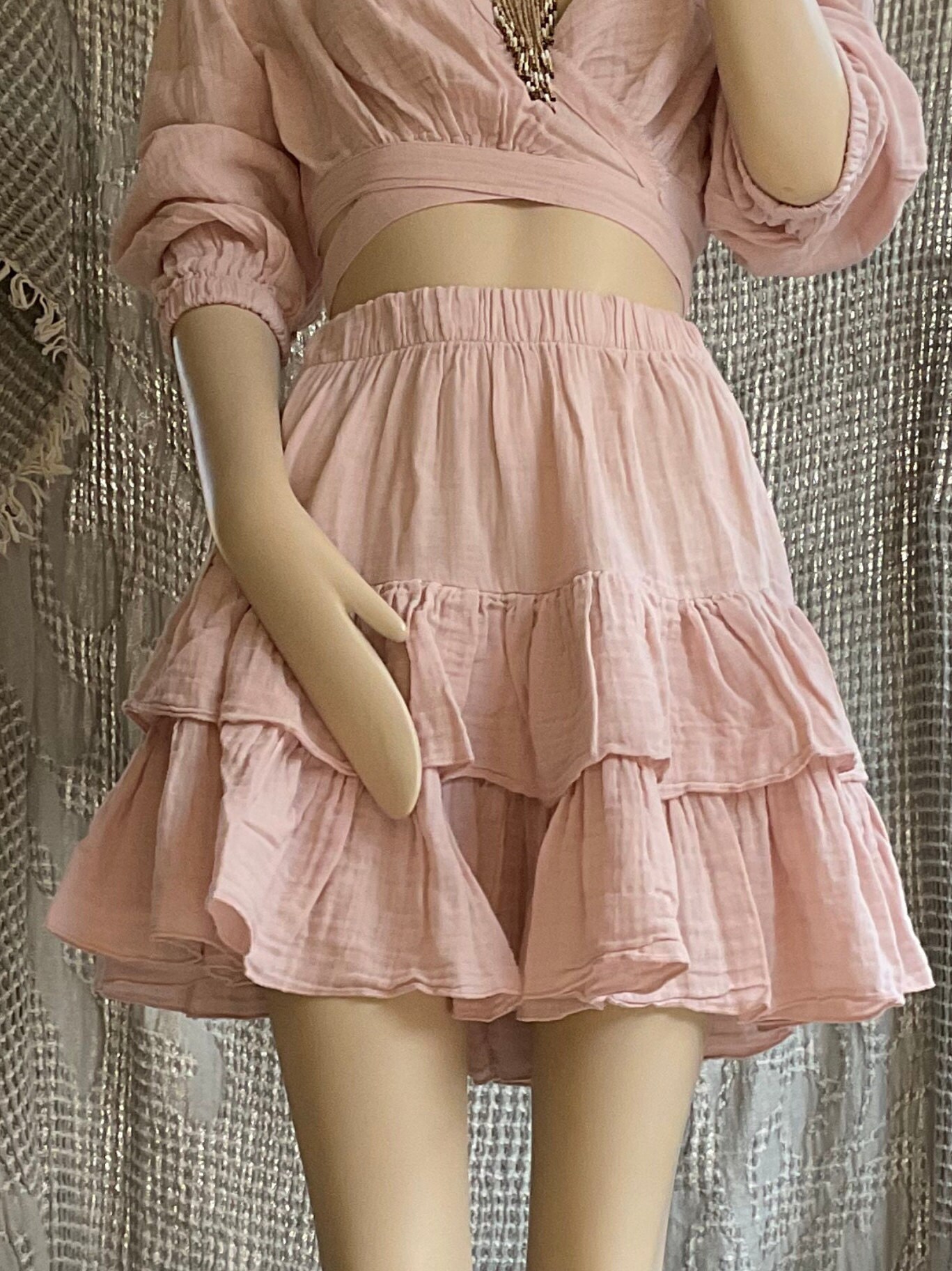 Linen Crop Top,muslin Crop Top Skirt Wrap Top Skirt,muslin