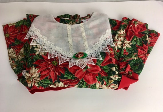 Vintage 1980s Allison Ann Christmas Dress w/Lace Collar and Ribbons Size 2T View 5