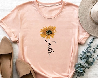 Sunflower Faith Shirt: Christian Graphic Tee