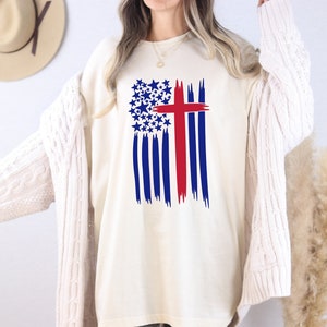 Comfort Colors America Flag Shirt, 4th of July Shirt, Independence Day T-shirt, USA Flag Tshirt, Fourth of July shirt, Patriotic Shirts