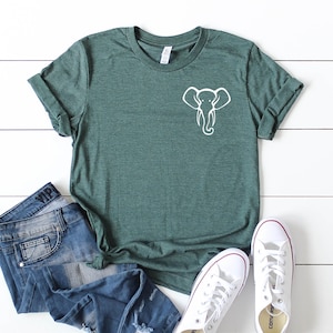 Pocket Elephant Shirt - Elephant Gifts - Elephant Shirt - Cute Shirt - Custom Elephant T-Shirt - Graphic Tees - Personalized Elephant Tee