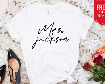 Camiseta personalizada - Camiseta de novia personalizada - Camiseta de la señora novia - Texto personalizado - Camisetas de damas de honor - Camiseta de pareja - Camiseta de matrimonio