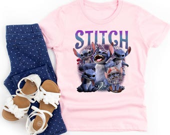 Cute Disney Stitch Shirt, Graphic Sweatshirt with Stitch Cartoon Character, Fun Cartoon Kids Shirt, Personalized Gift Idea for Girls