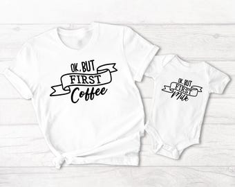Funny Mommy and Baby Matching Outfit: Coffee & Milk Shirts