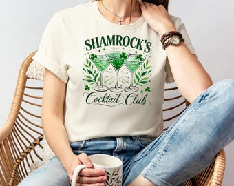 Shamrock's Cocktail Club T-Shirt: St. Patrick's Day Martini Tee