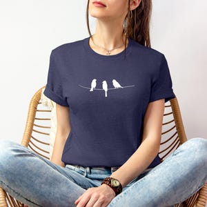 Birds on Wire T-Shirt: Nature Lover Gift