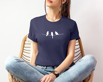 Birds on Wire T-Shirt: Nature Lover Gift
