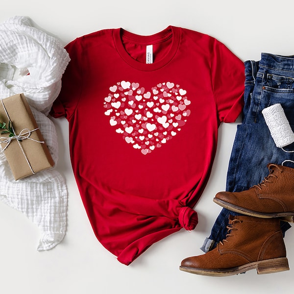 Double Heart Shirt, Valentines Gift Shirt, Love Shirt, Valentines Day Heart Tee, Teacher Gift Shirt, Valentine Heart Tee, Women Girl Heart