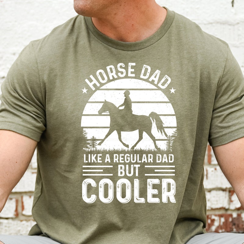 Mens Equestrian Dad Cute Horse Lover Father Distressed T-Shirt