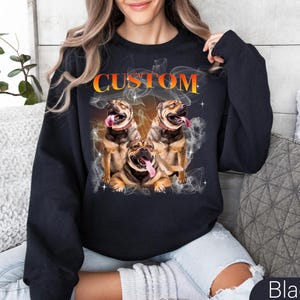 Custom Pet Photo Sweatshirt: Vintage 90s Graphic Dog Lover Gift