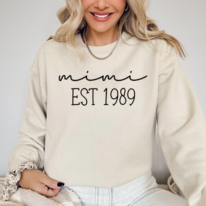 MIMI Sweatshirt, Personalized Mimi Sweatshirt, Grandma-life, Mimi Shirt, Mother&#39;s Day Shirts, New Mom Shirt, Est Sweatshirt, Gift for Mimi