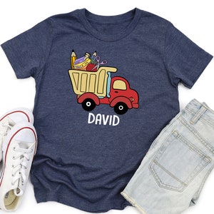 1st Day of School Shirt - Personalized Boys Back to School Shirt - First Day of School Shirt - Dump Truck Shirt - Custom Back to School Tee