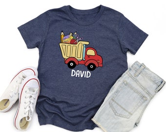 Personalized Dump Truck Back to School Shirt - Boys First Day Tee