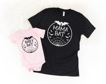 Family Bat Halloween Shirt: Matching Mama, Papa, Baby Outfit