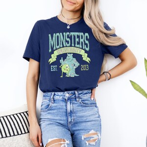 Monsters University Disney T-shirt, Pixar College Sweatshirt for Adults, Sulley and Mike Wazowski Retro Top, Cute Disney Movie Gift