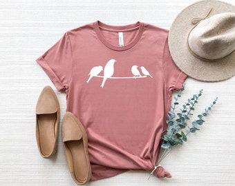 Birds On Wire T-Shirt - Nature Lover Gift