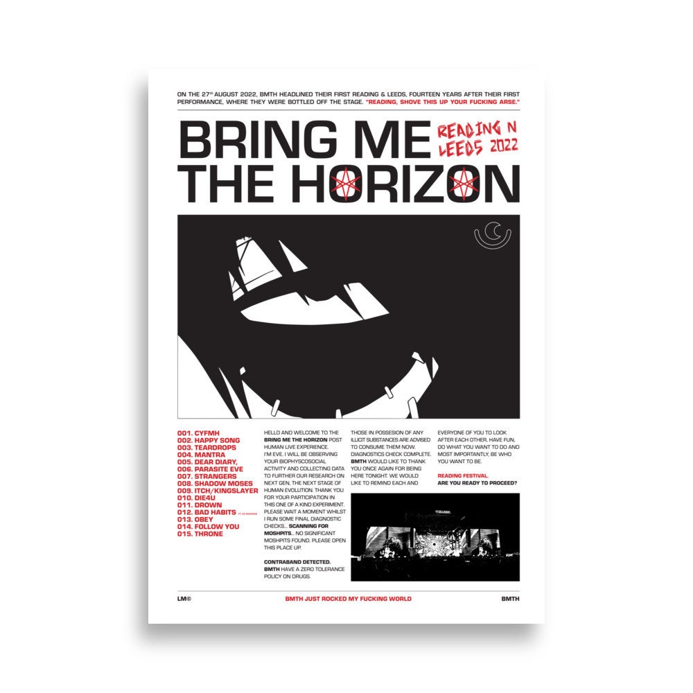 Discover Bring Me The Horizon Reading 2022 Poster