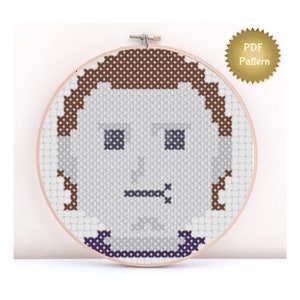 8 Bit Michael Meyers beginner cross stitch PDF Halloween