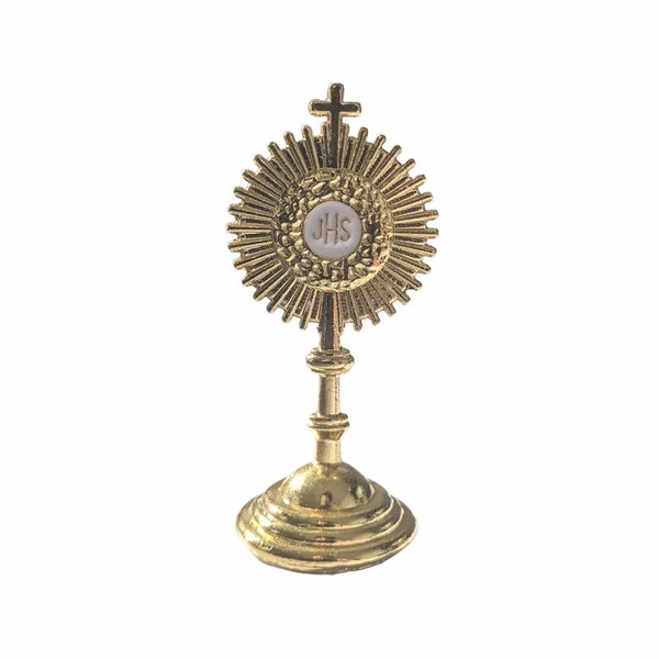 Miniature Monstrance Blessed Sacrament Eucharist Adoration Catholic Gift