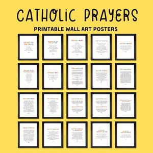 Catholic Prayer Posters Printable | PDF Digital Download | Prayer Prints for Kids | Catholic Homeschool, Classroom, or Faith Corner