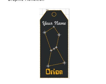 Orion Constellation Bookmark: Embroidered Felt Astronomy Gift