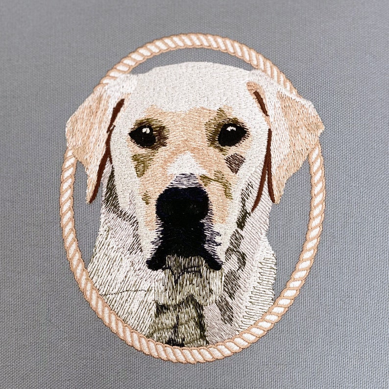 Custom Embroidered Pet Portrait on a Pillow image 3