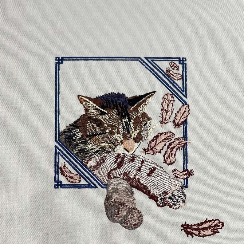 Custom Embroidered Pet Portrait on a Pillow image 8