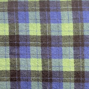 Flannel Fabric | Blue and Green Plaid Flannel Fabric | Plaid Fabric | 100% Cotton Flannel | Fabric Sold By The Yard