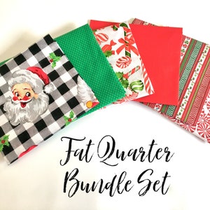 Christmas Fat Quarters | Christmas Fabric | Santa Claus Fat Quarters | Holiday Fabric | Cotton Fabric | Quilting Fabric | Bundle Set of Six