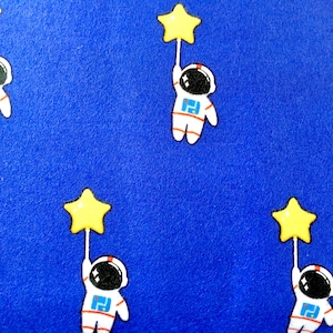 Blue Astronauts Flannel Fabric | Boy Flannel Fabric | Astronaut Fabric | Blue Space Flannel | 100% Cotton Flannel | Fabric Sold By The Yard