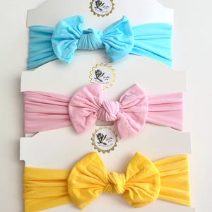 Knotted Textured Girl Headband Hair Bows Set | Little Girl Hair Headband Bows | Girl Textured Nylon Headband Bows | Girl Headband Bow Gifts