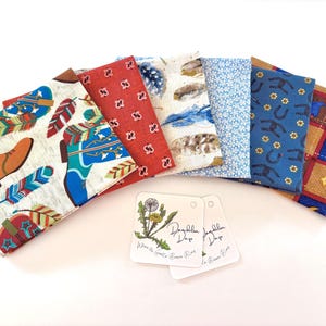Rodeo Cowboy Boot Fat Quarters | Horse Fabric | Cowboy Boot Fabric | Western Fat Quarters | Western Fabric | Rodeo Fabric | Set of 6
