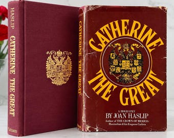 Katharina die Große von Joan Haslip, 1977, Erste amerikanische Ausgabe | Vintage-Hardcover-Biografie | Russisches Geschichtsbuch über das zaristische Russland