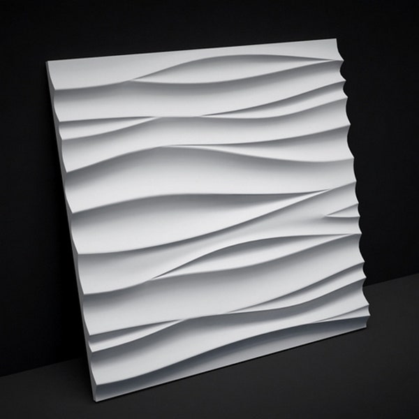 Plastic mold for wall 3D panel for plaster (gypsum) or concrete - tile for decorative wall panels 'Wave'