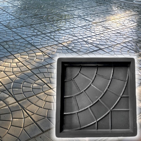 WEB - plastik mold for concrete paving slabs, Stone pattern,Concrete garden stepping stone, Path Yard, garden walkway