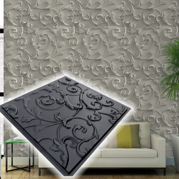 Lily - Mold 3D panel | plaster (gypsum) or concrete - tile for decorative wall panels.