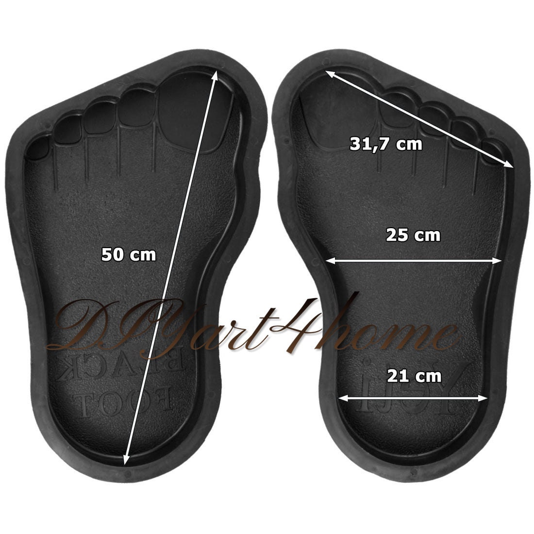 Bigfoot's Footprints SET 2 Plastic Mold for Concrete Paving Slabs