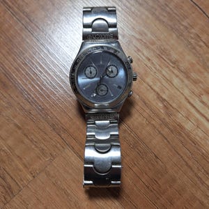 Swatch Irony Chronograph Vintage Swiss Made | Stalen horloge uit de jaren 90 | Unisex chronograaf