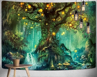 Wall Hangings Landscape Nature Tree Space Outer Space Planets Abstract Waterfall Sky Dark Autumn Colorful Strange Flowers Tapestry