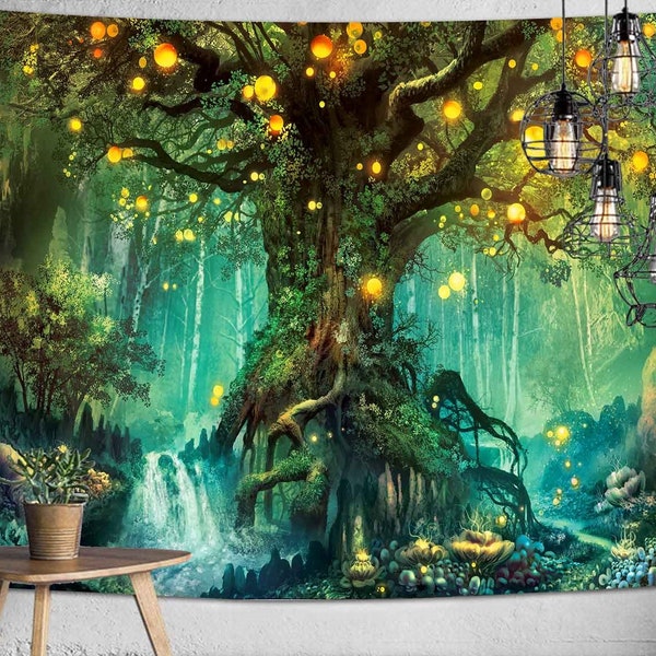 Wall Hangings Landscape Nature Tree Space Outer Space Planets Abstract Waterfall Sky Dark Autumn Colorful Strange Flowers Tapestry