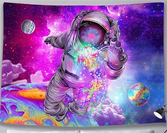 Wall Towels Space Astronaut Turtle Space Planet Girl Spiritually Enlightened Dragon Ice Sunset Alien Mushrooms Colorful Tapestry Tapestry