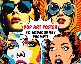 Affiches Pop Art Modernes Ai : Améliorez votre espace avec des invites artistiques, Invites de mi-journée pour les impressions d'art mural, Guide de mi-journée, Invites d'art Ai