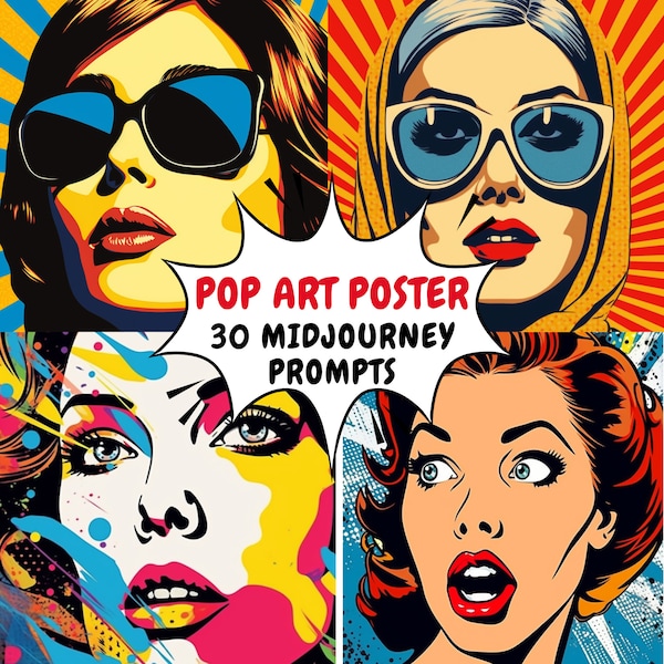 Modern Ai Pop Art Posters: Enhance Your Space with Artistic Prompts, Midjourney Prompts For Wall Art Prints, Midjorney Guide, Ai Art Prompts