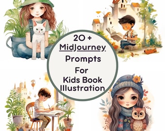 Delightful Boho Midjourney Prompts for Kids' Book Illustration Inspiration,Midjourney Ai Prompts, Ai Art, Ai Guide,Best Midjourney Prompt